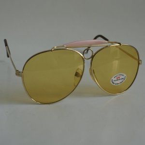 NWT TruVintage Hi-contrast light yellow "GLASS" lens OutdoorsmanAviator Sunglass